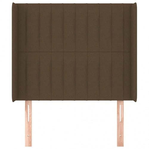 Sengegavl med kanter i stof 83 x 16 x 118/128 cm - mørkebrun