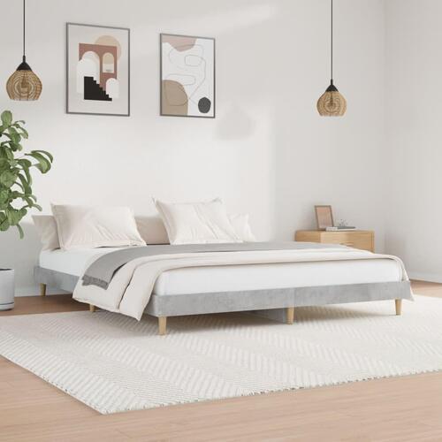 Sengestel 120x200 cm konstrueret træ betongrå