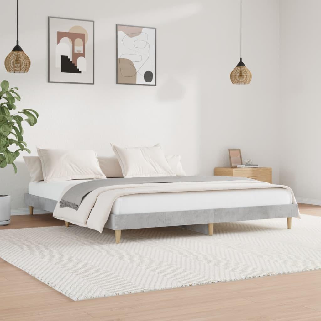 Sengestel 120x200 cm konstrueret træ betongrå