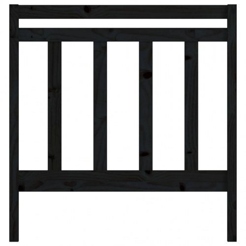 Sengegavl 95 × 4 × 100 cm i massivt fyrretræ - sort