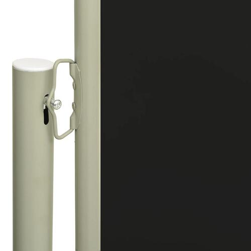 Sammenrullelig sidemarkise til terrassen 117x300 cm sort