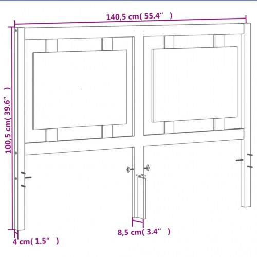 Sengegavl i massivt fyrretræ 135 cm - gyldenbrun