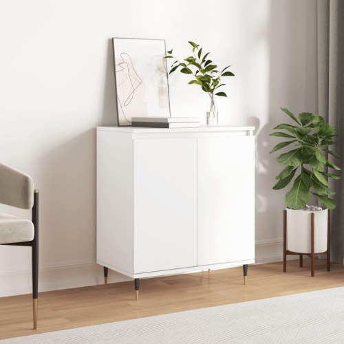 Skænk 60×35×70 cm i hvidt konstrueret træ med jernben