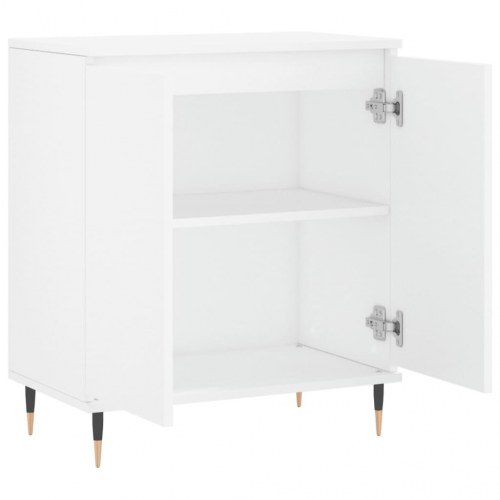 Skænk 60×35×70 cm i hvidt konstrueret træ med jernben