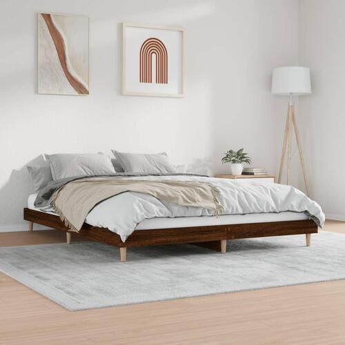 Sengeramme 120x200 cm uden madras konstrueret træ brunt eg