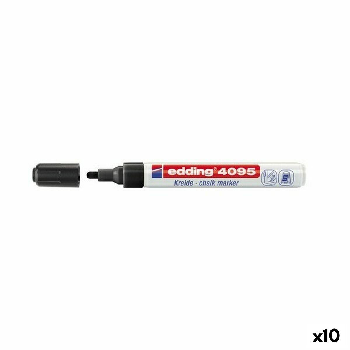 Flydende Kridtmarkør Edding 4095 Sort 10 Enheder