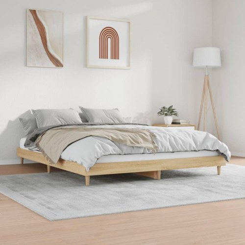 Sengeramme 120x200 cm i konstrueret træ - sonoma-eg, uden madras