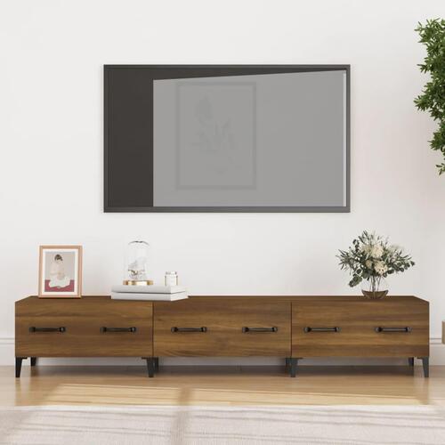 Tv-bord 150x34,5x30 cm konstrueret træ brun egetræsfarve