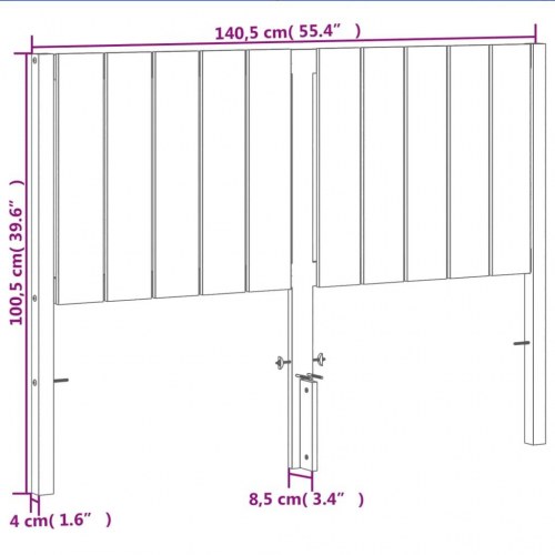 Sengegavl 135 cm i massivt fyrretræ - gyldenbrun