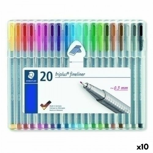 Staedtler Triplus Fineliner - multifarvet sæt, 10 enheder