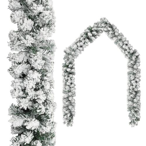 Juleguirlande med LED og kuglesæt 5 m PVC grøn