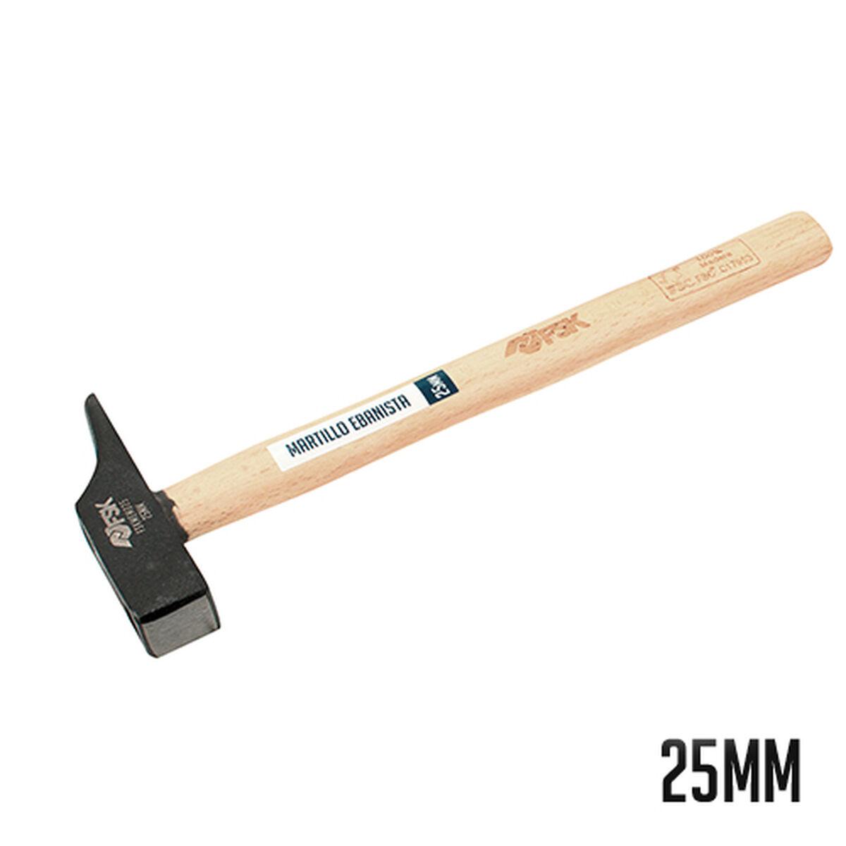 Ferrestock hammer Ø 25 mm - smedet stål, træskaft