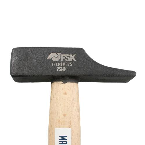 Ferrestock hammer Ø 25 mm - smedet stål, træskaft