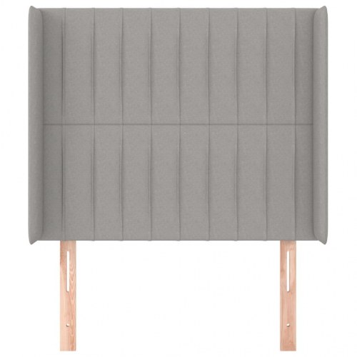 Sengegavl med kanter 93 x 16 x 118/128 cm stof - lysegrå