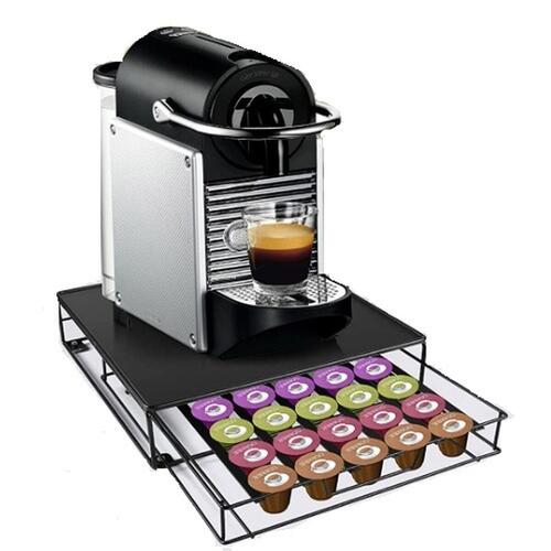 Holder til kaffekapsler 21 x 31 x 7,5 cm Sort Metal