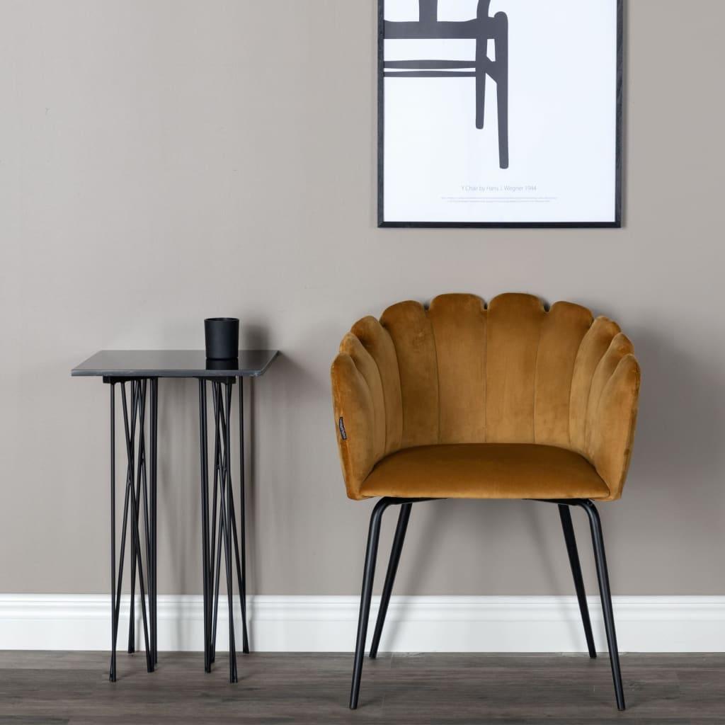 Venture Home spisebordsstol Limhamn velour sort og gul