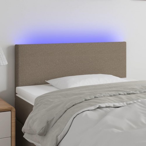 Sengegavl med LED-lys 90 x 5 x 78/88 cm - gråbrun