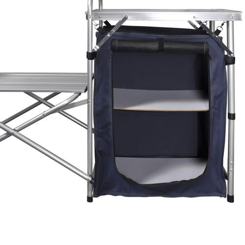 Foldbart campingbord med skærm aluminium
