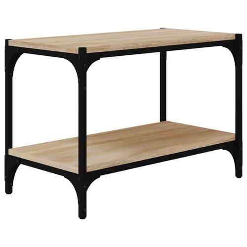 Tv-bord 60x33x41 cm konstrueret træ og stål sonoma-eg