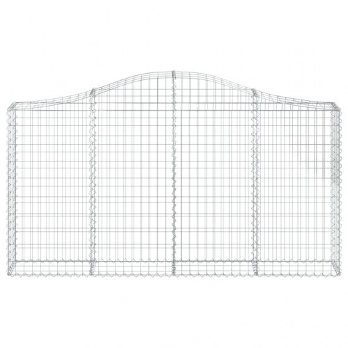 Buede gabionkurve 3 stk. - 200×30×100/120 cm i galvaniseret jern