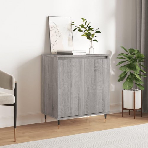 Skænk 60×35×70 cm i grå sonoma-eg - konstrueret træ med jernben