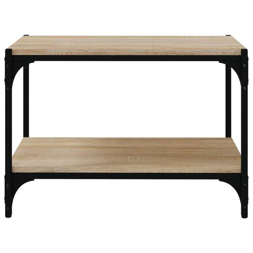 Tv-bord 60x33x41 cm konstrueret træ og stål sonoma-eg