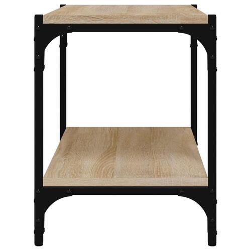 Tv-bord 60x33x41 cm konstrueret træ og stål sonoma-eg