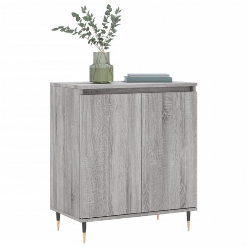 Skænk 60×35×70 cm i grå sonoma-eg - konstrueret træ med jernben