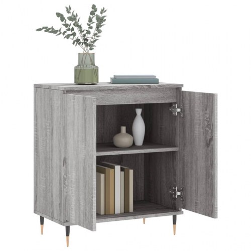 Skænk 60×35×70 cm i grå sonoma-eg - konstrueret træ med jernben