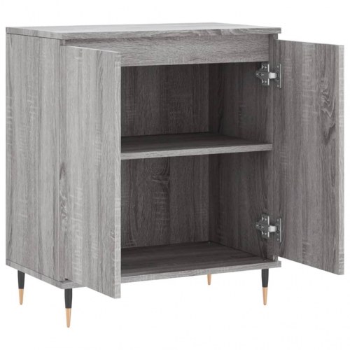 Skænk 60×35×70 cm i grå sonoma-eg - konstrueret træ med jernben