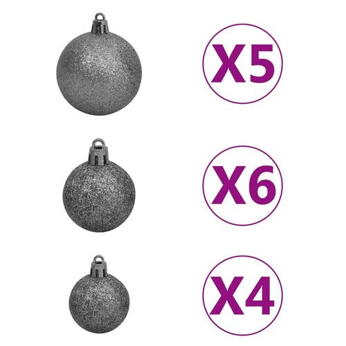 Juleguirlande med LED og kuglesæt 5 m PVC grøn