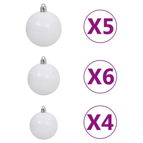 Juleguirlande med LED og kuglesæt 5 m PVC grøn