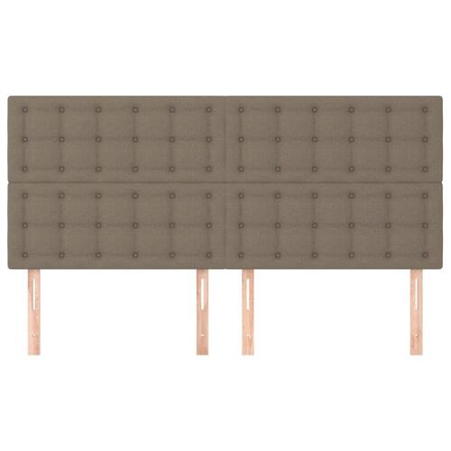 Sengegavle 4 stk. 80x5x78/88 cm stof gråbrun