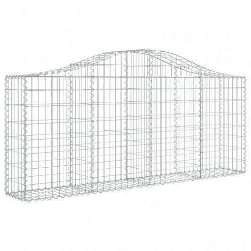 Buede gabionkurve 13 stk. 200x30x80/100 cm galvaniseret jern