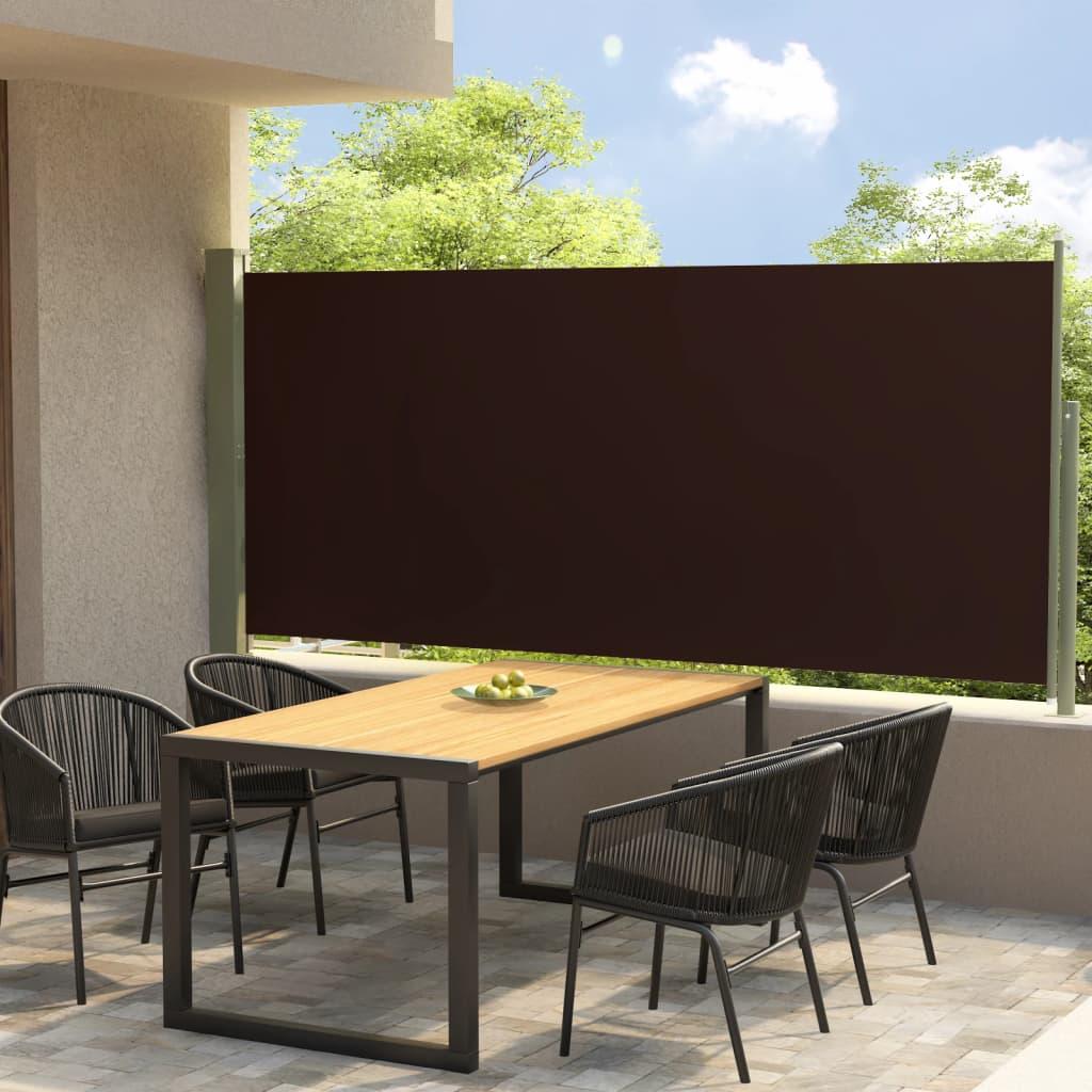 Sammenrullelig sidemarkise til terrassen 117x300 cm brun
