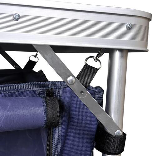 Sammenklappeligt campingbord med aluminiumstel