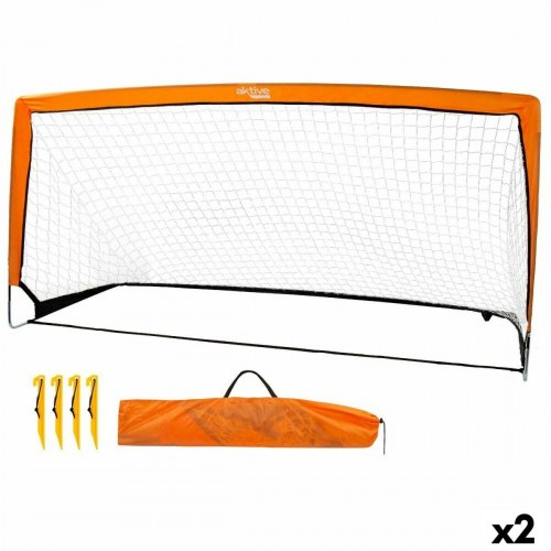 Aktive fodboldmål 200 × 100 × 100 cm - sæt med 2