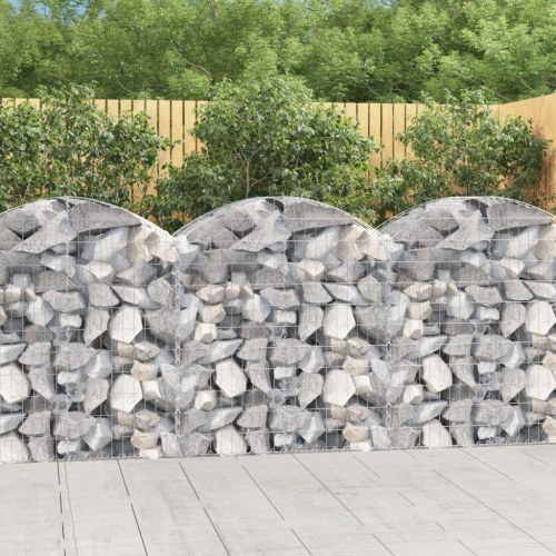 Buet gabionkurv i galvaniseret jern - 100 x 50 x 100/120 cm