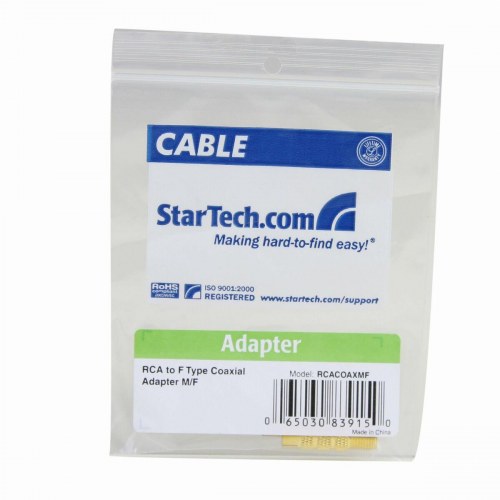 Kabeladapter RCA til F-type - Startech RCACOAXMF, gul