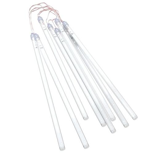Meteorlys 8 stk. 30 cm 192 LED'er indendørs/udendørs kold hvid
