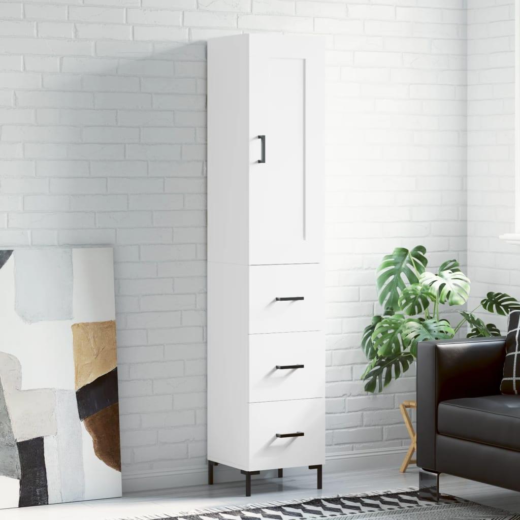Højskab 34,5×34×180 cm i konstrueret træ - hvid