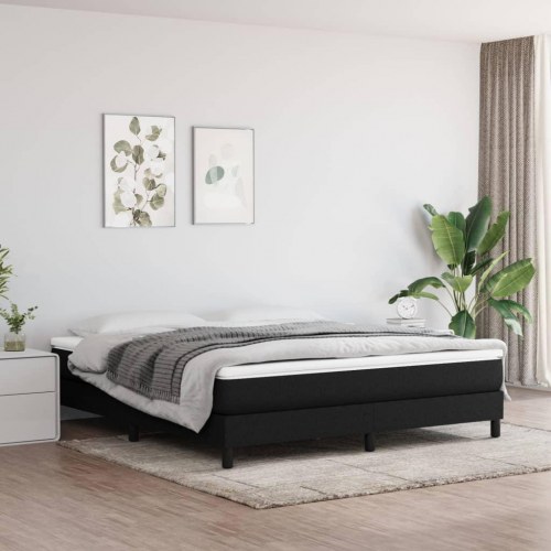 Springmadras med pocketfjedre - medium 160×200×20 cm, sort stof