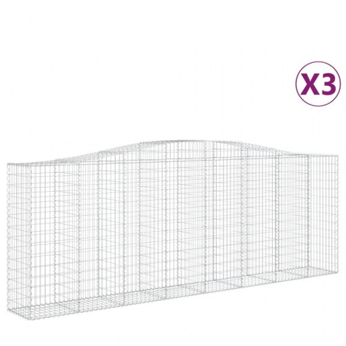 Buede gabionkurve - 3 stk. 400×50×140/160 cm i galvaniseret jern