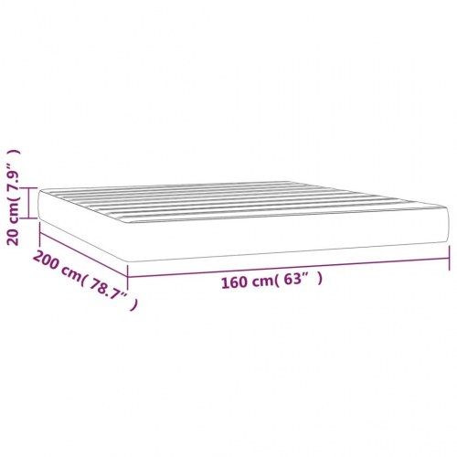 Springmadras med pocketfjedre - medium 160×200×20 cm, sort stof