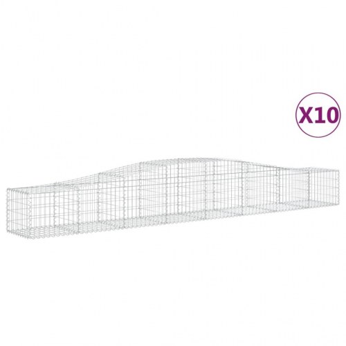Buede gabionkurve - 10 stk. 400×50×40/60 cm i galvaniseret jern