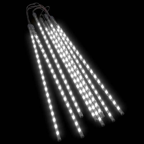 Lyskæde meteorregn 8 stk. 50 cm 288 LED'er koldt hvidt lys