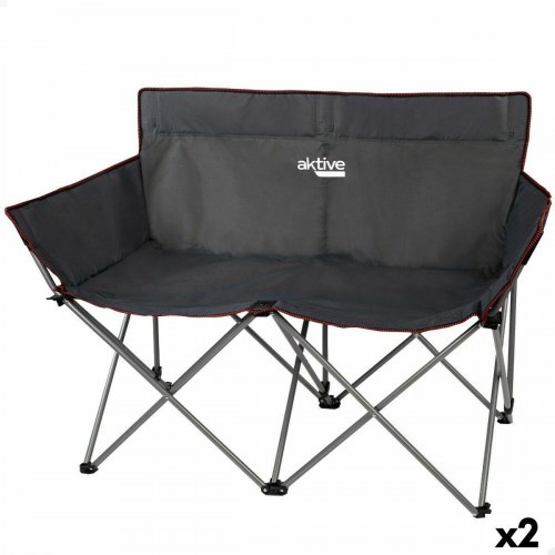 Aktive 2-personers foldbar sofa - sort, 107 × 88 × 63 cm (2 stk.)