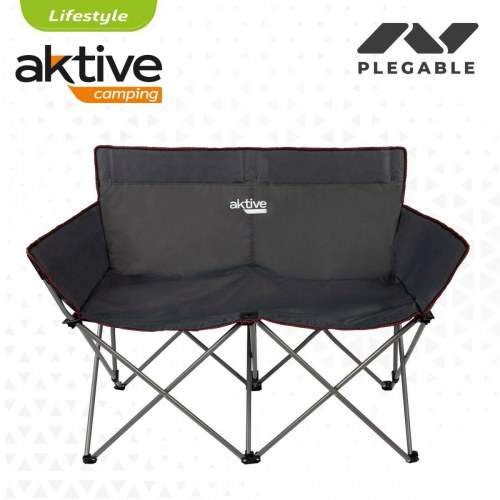 Aktive 2-personers foldbar sofa - sort, 107 × 88 × 63 cm (2 stk.)