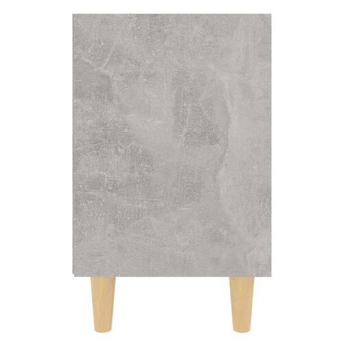 Sengebord med ben i massivt træ 40x30x50 cm betongrå