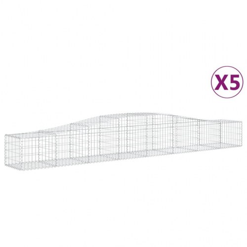 Buede gabionkurve - 5 stk. 400×50×40/60 cm i galvaniseret jern